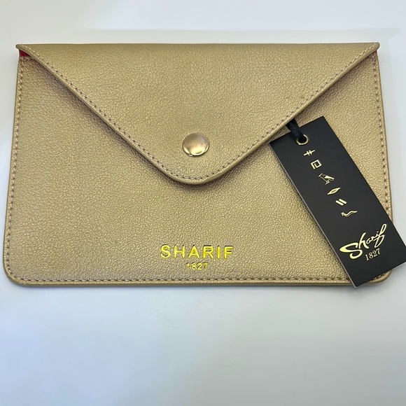 Sharif Slender Gold Envelope Clutch - Picture 3 of 7